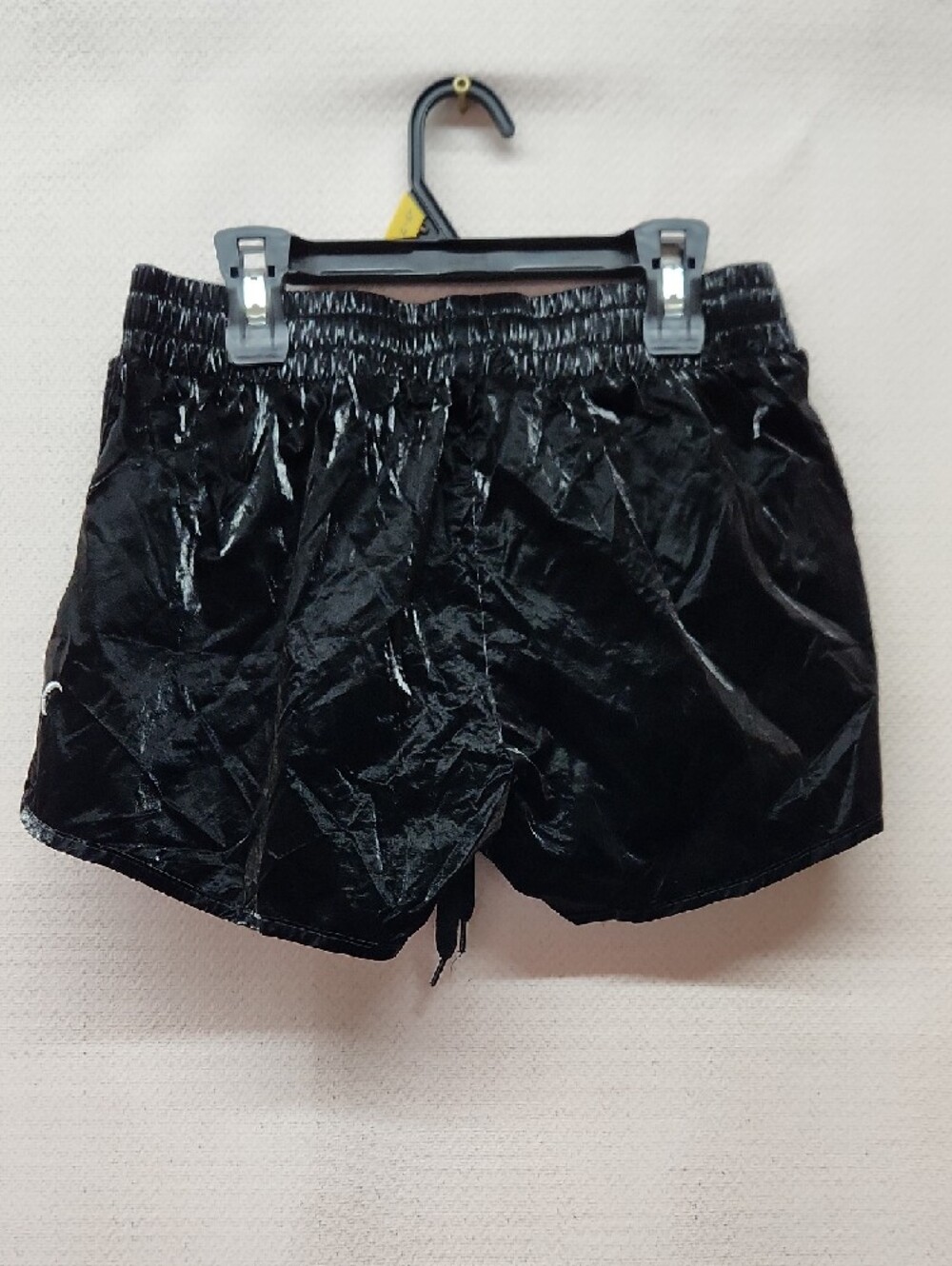 ZYIA Black Velvet Athletic Drawstring Shorts - Picture 2 of 4